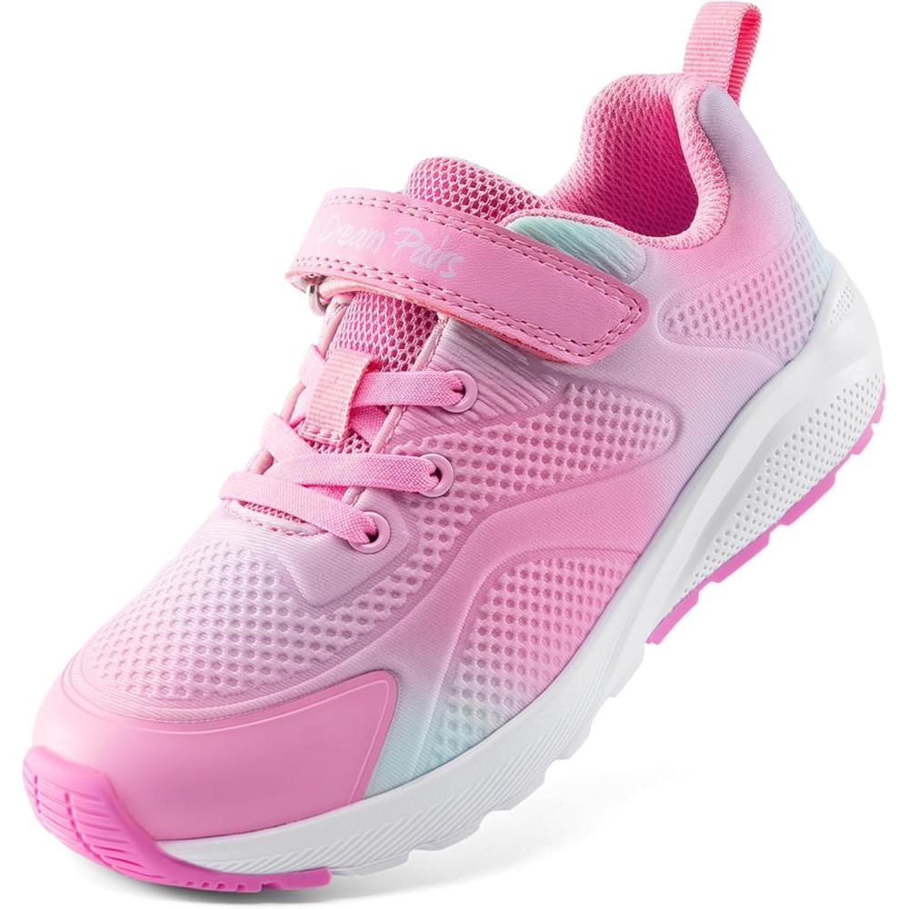 imageDREAM PAIRS Girls Running Shoes Kids Sneakers Tennis ColorBurst Lightweight Casual Walking ShoesPinkGreen