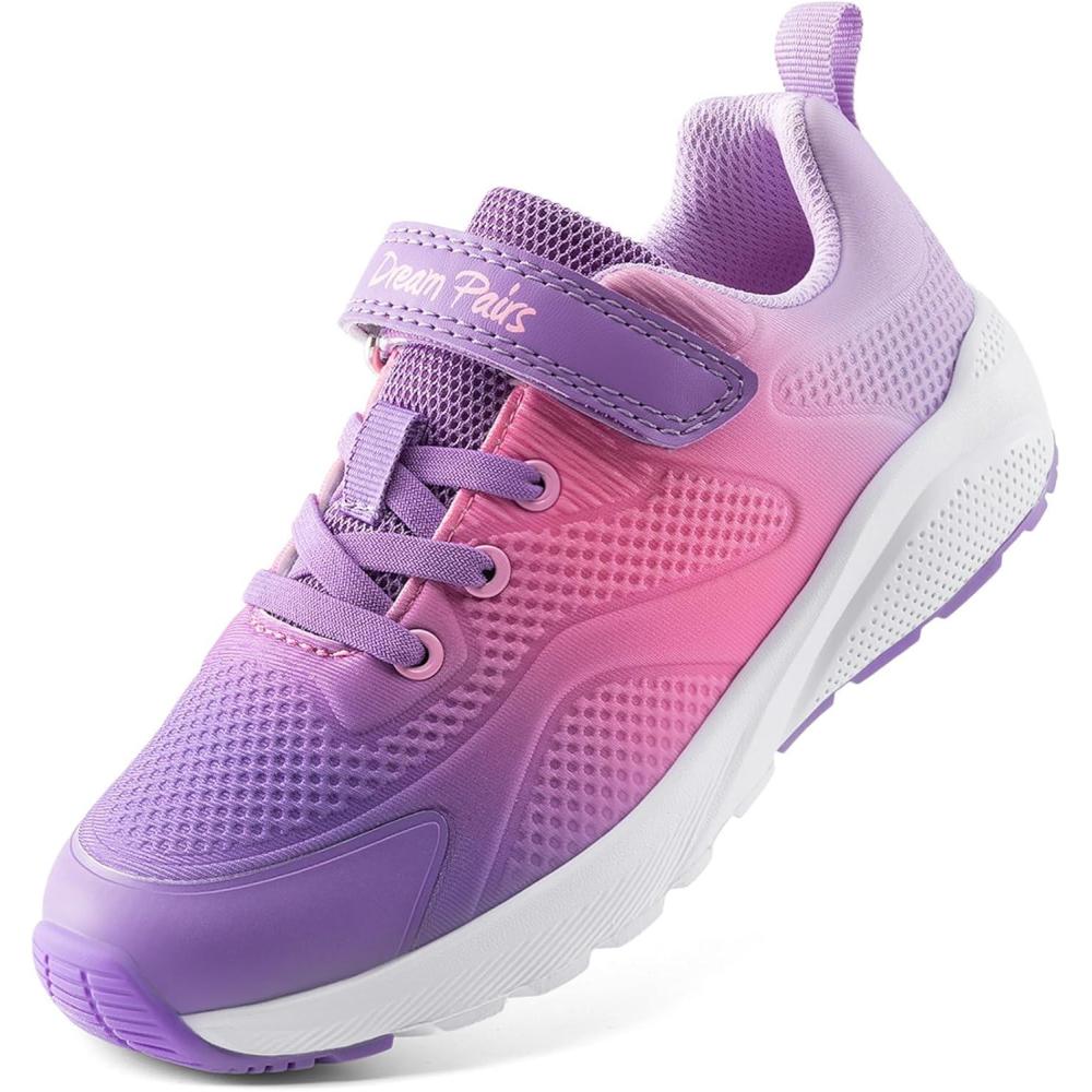 imageDREAM PAIRS Girls Running Shoes Kids Sneakers Tennis ColorBurst Lightweight Casual Walking ShoesPurpleHot Pink
