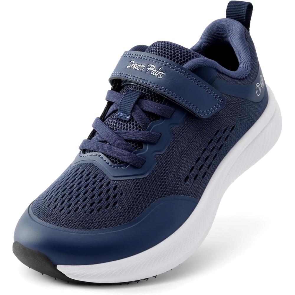 imageDREAM PAIRS Kids Wide Toe Box Athletic Running Sneakers Breathable Lightweight Casual Tennis Shoes Minimalist for Boys Girls School SportsDark Blue