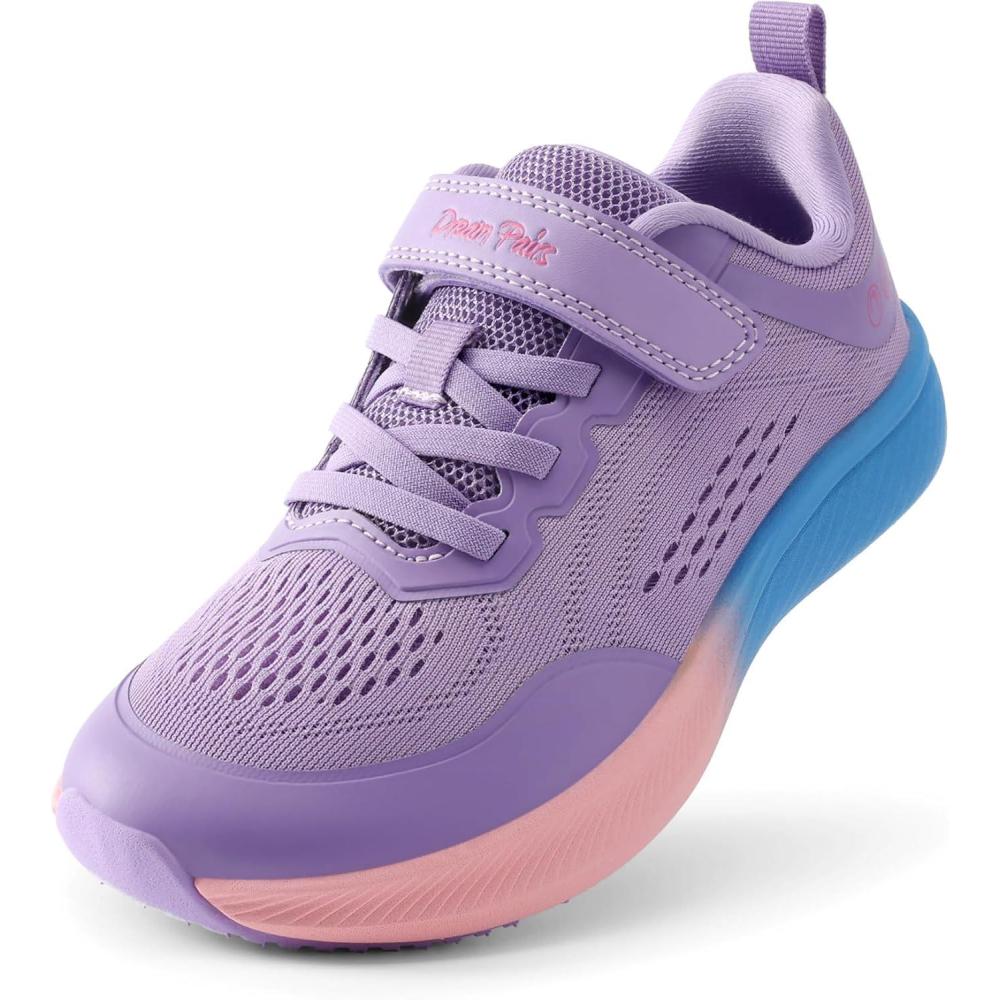 imageDREAM PAIRS Kids Wide Toe Box Athletic Running Sneakers Breathable Lightweight Casual Tennis Shoes Minimalist for Boys Girls School SportsPurple