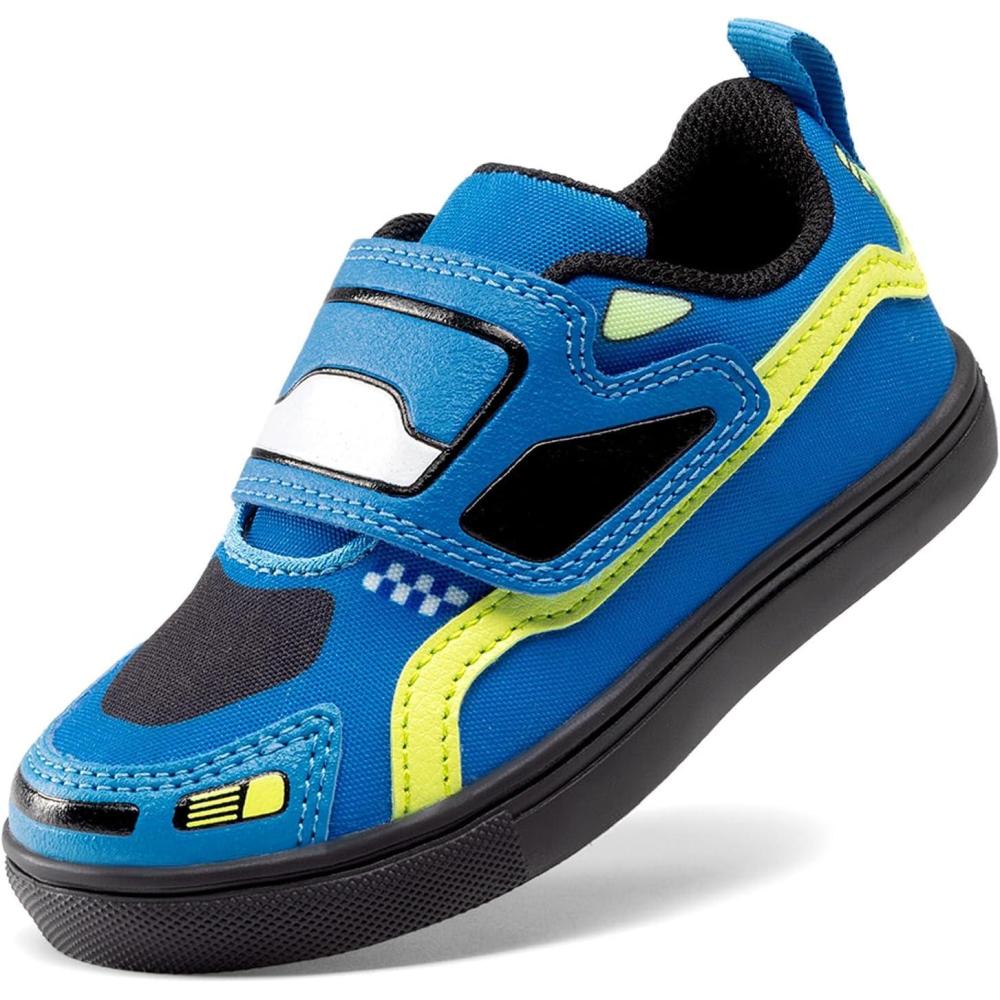 imageDREAM PAIRS Toddler Boys Sneakers Little Kids Shoes Fun Cartoon Cute Causal Walking Hook and Loop LightweightBlue