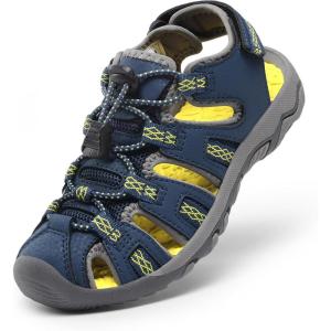 DREAM PAIRS Boys Girls Summer Outdoor Athletic Sport Sandals Walking Hiking Hook and Loop Adjustable Multicolor for Toddler/Little/Big Kids(Dark Blue)
