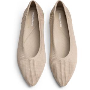 DREAM PAIRS Women’s Knit Ballet Dressy Flats Comfortable Washable Flexible Breathable Casual Classic Work Office Walk Pointed Toe Flats(Nude)