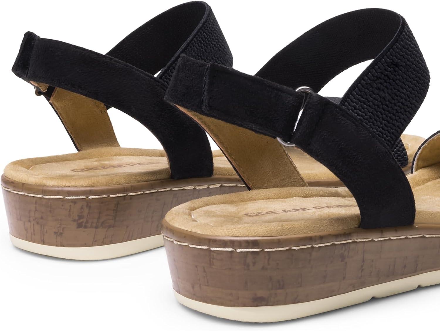 imageDREAM PAIRS Womens Low Wedge Casual SandalsBlack