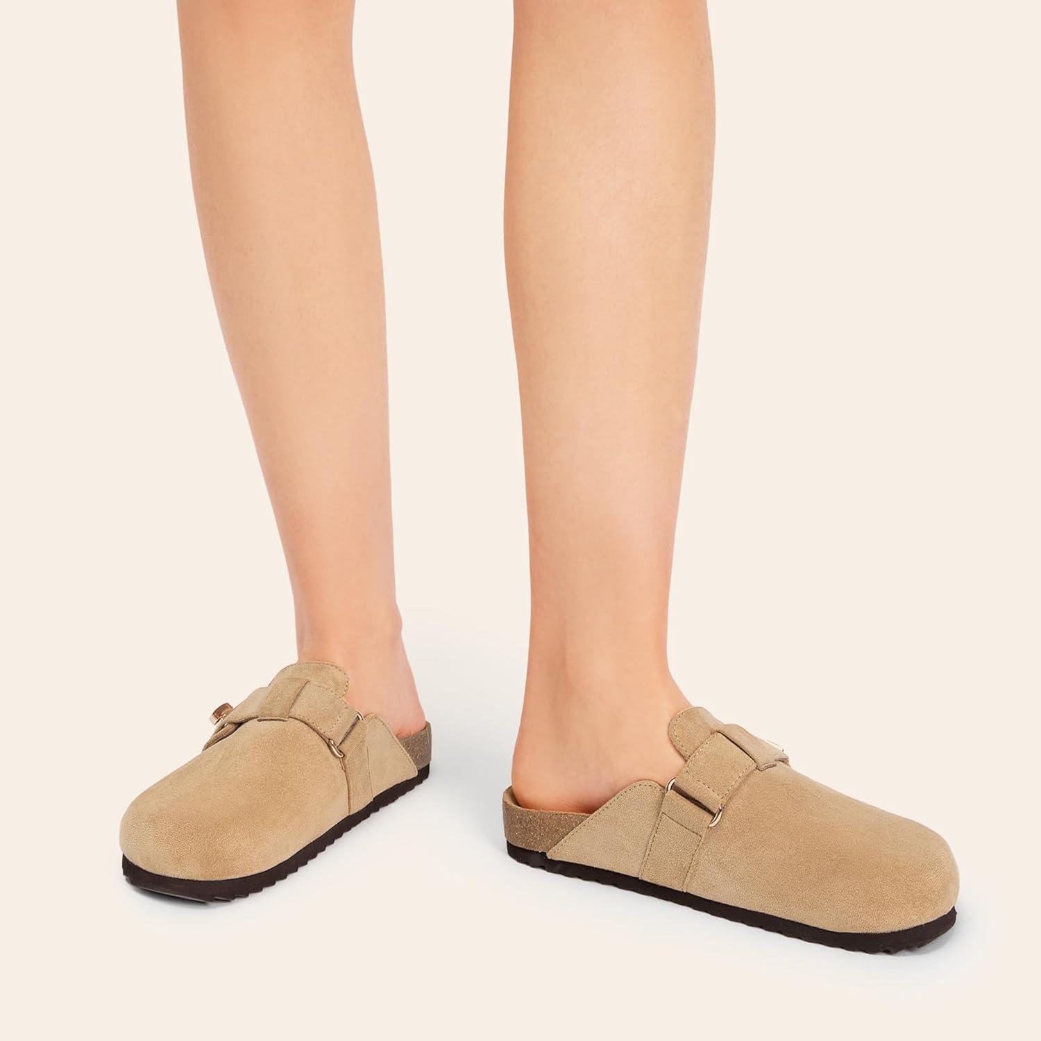 imageDREAM PAIRS Womens Mule ClogsApricot