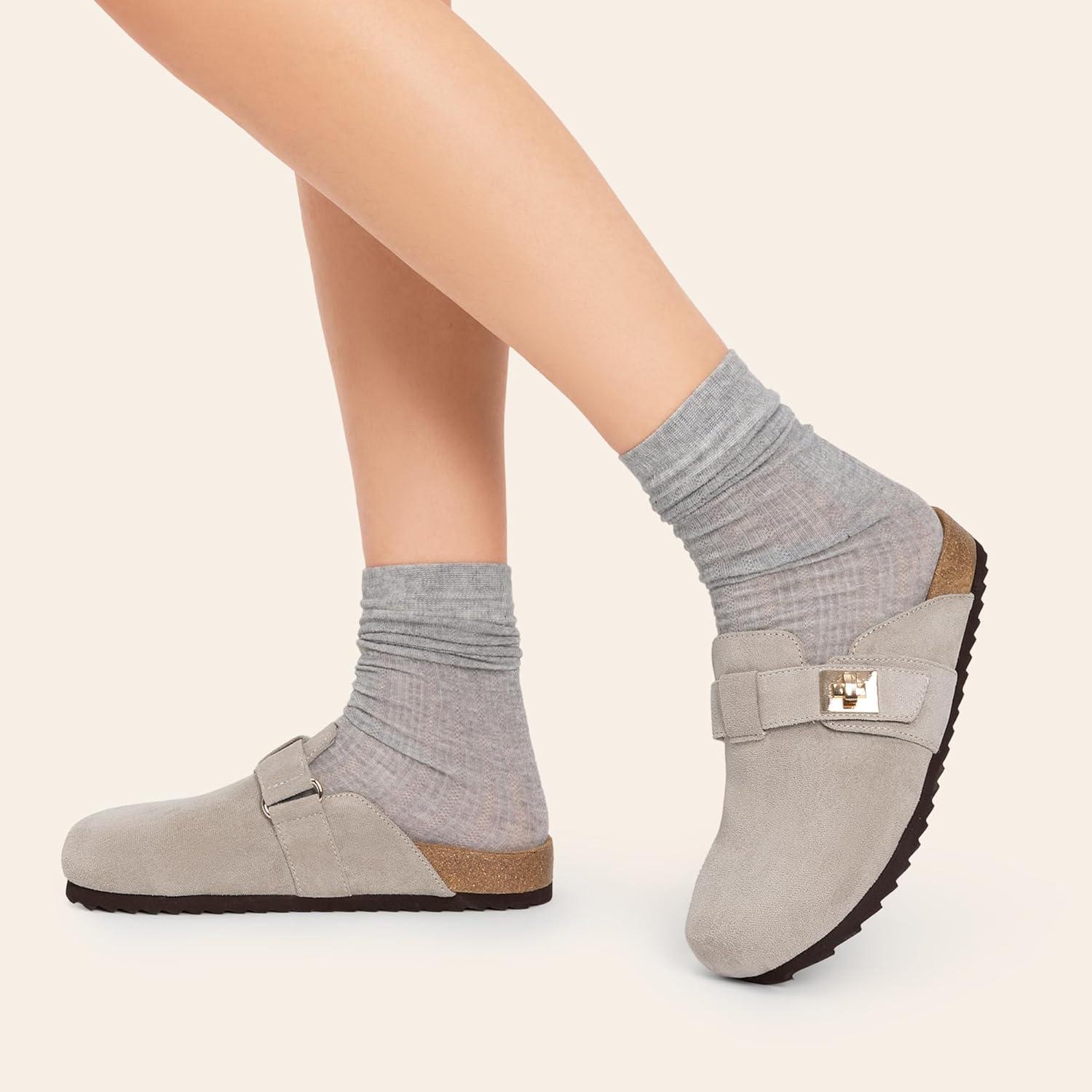 imageDREAM PAIRS Womens Mule ClogsGrey