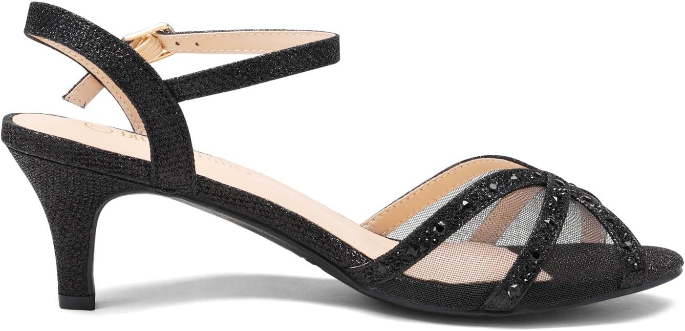 imageDREAM PAIRS Womens Nina Low Heel Pump Sandals150black