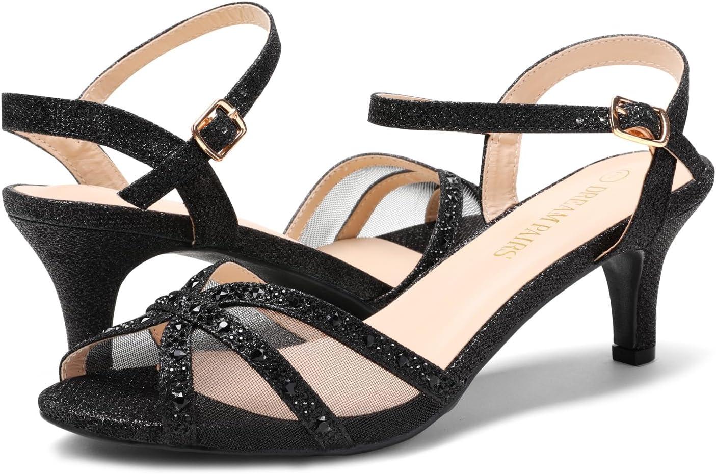 imageDREAM PAIRS Womens Nina Low Heel Pump Sandals150black