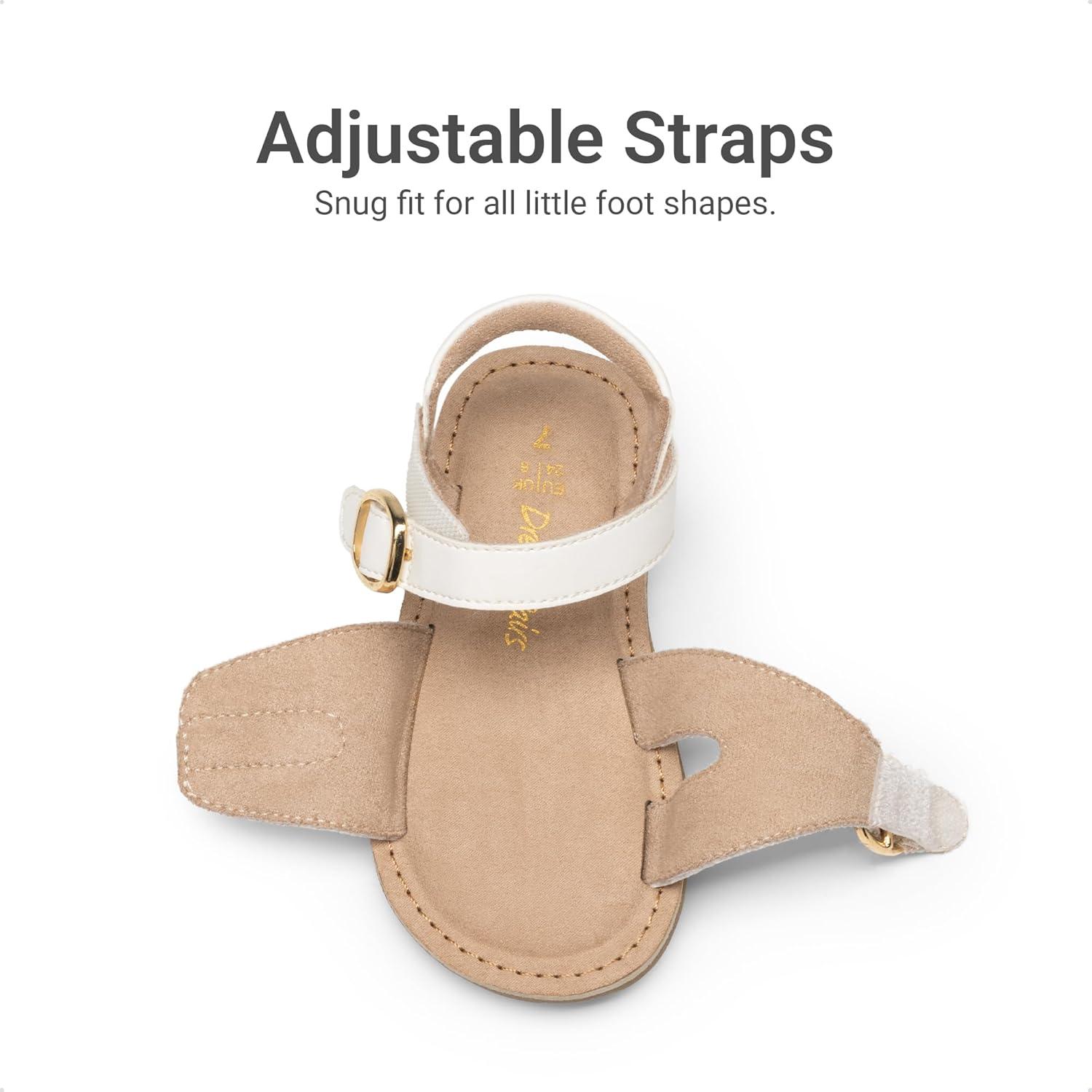 imageDREAM PAIRS Girls Sandals Fashion Sandal with Adjustable Straps OpenToe Comfortable Summer Shoes for Toddler Little KidWhite