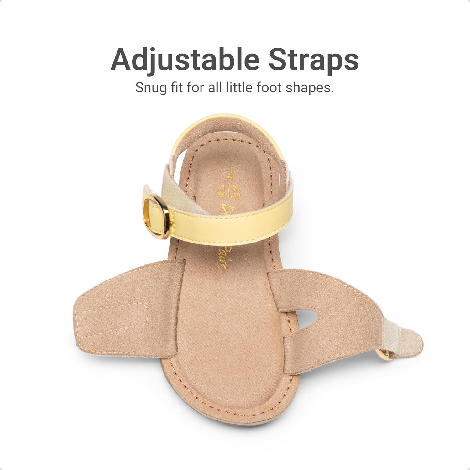 imageDREAM PAIRS Girls Sandals Fashion Sandal with Adjustable Straps OpenToe Comfortable Summer Shoes for Toddler Little KidYellow