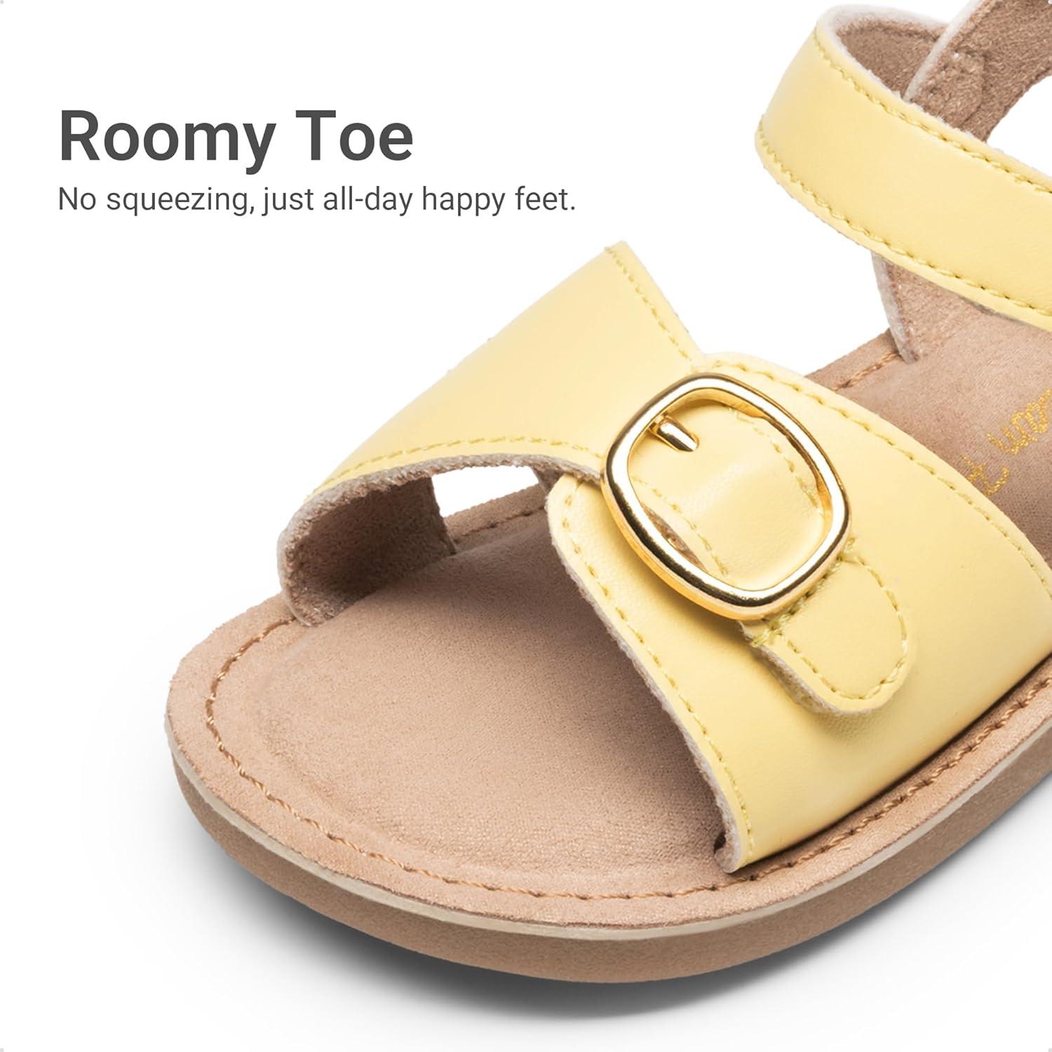 imageDREAM PAIRS Girls Sandals Fashion Sandal with Adjustable Straps OpenToe Comfortable Summer Shoes for Toddler Little KidYellow