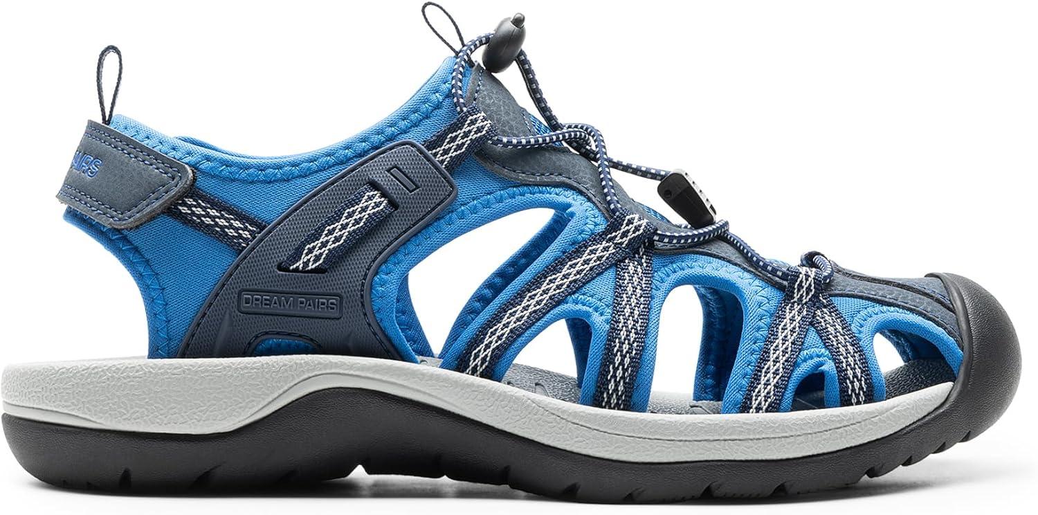 imageDREAM PAIRS Mens Sandals Hiking Water Sport Athletic Beach Outdoor Comfortable Casual Closed Toe Summer Sandal ShoesNavy