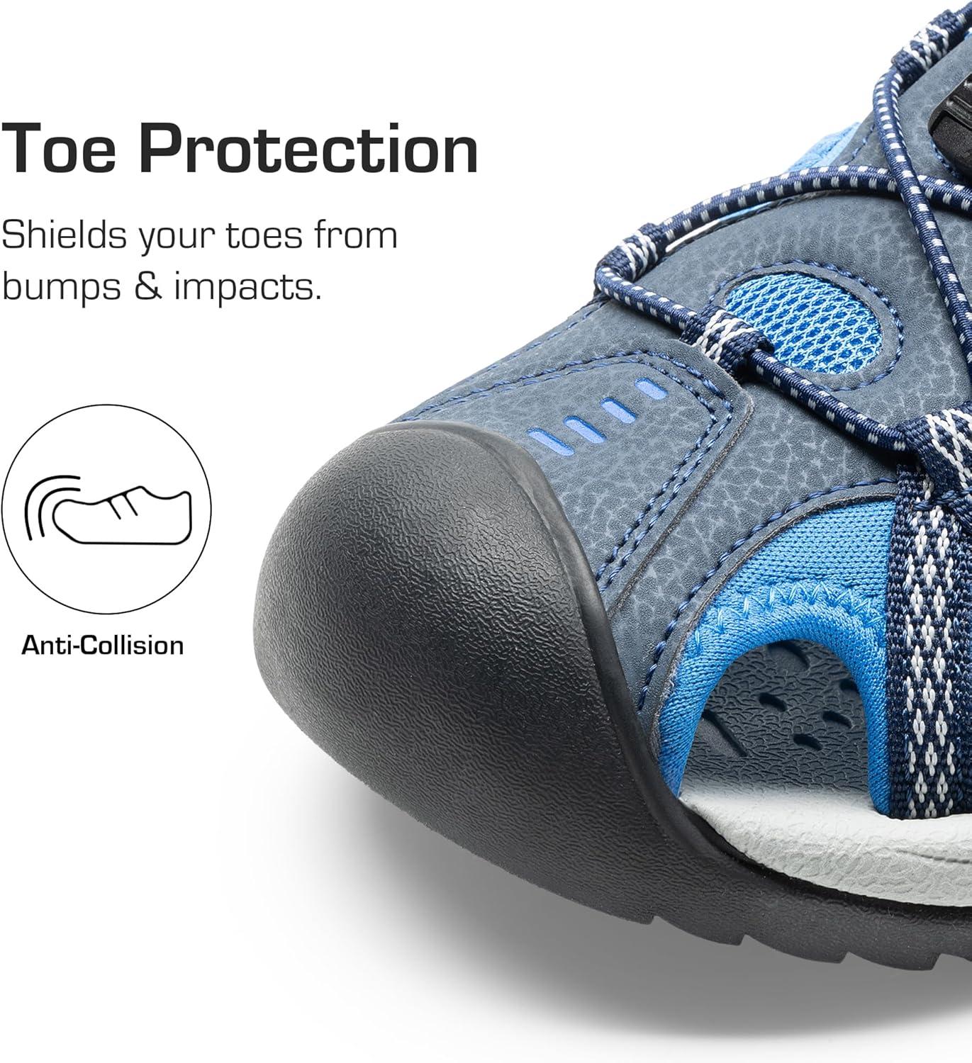 imageDREAM PAIRS Mens Sandals Hiking Water Sport Athletic Beach Outdoor Comfortable Casual Closed Toe Summer Sandal ShoesNavy