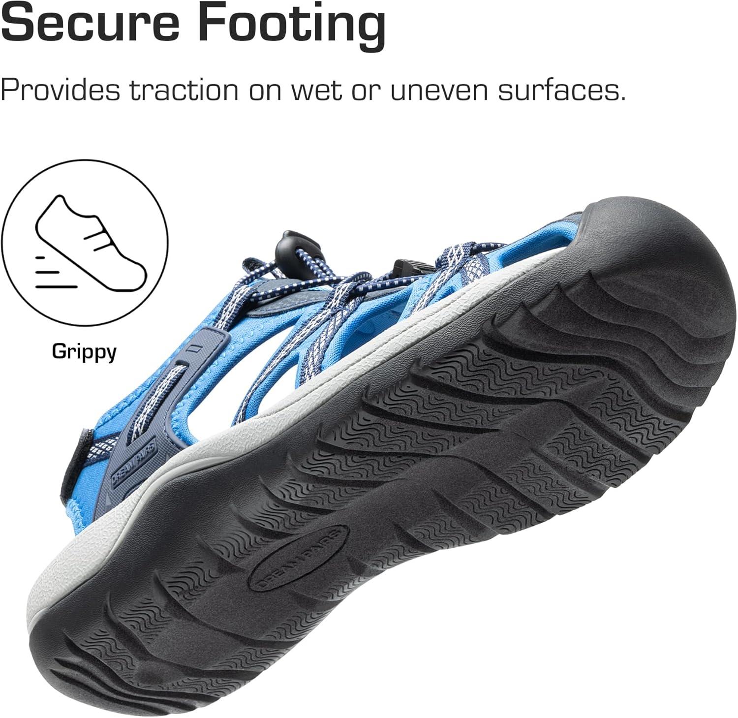 imageDREAM PAIRS Mens Sandals Hiking Water Sport Athletic Beach Outdoor Comfortable Casual Closed Toe Summer Sandal ShoesNavy