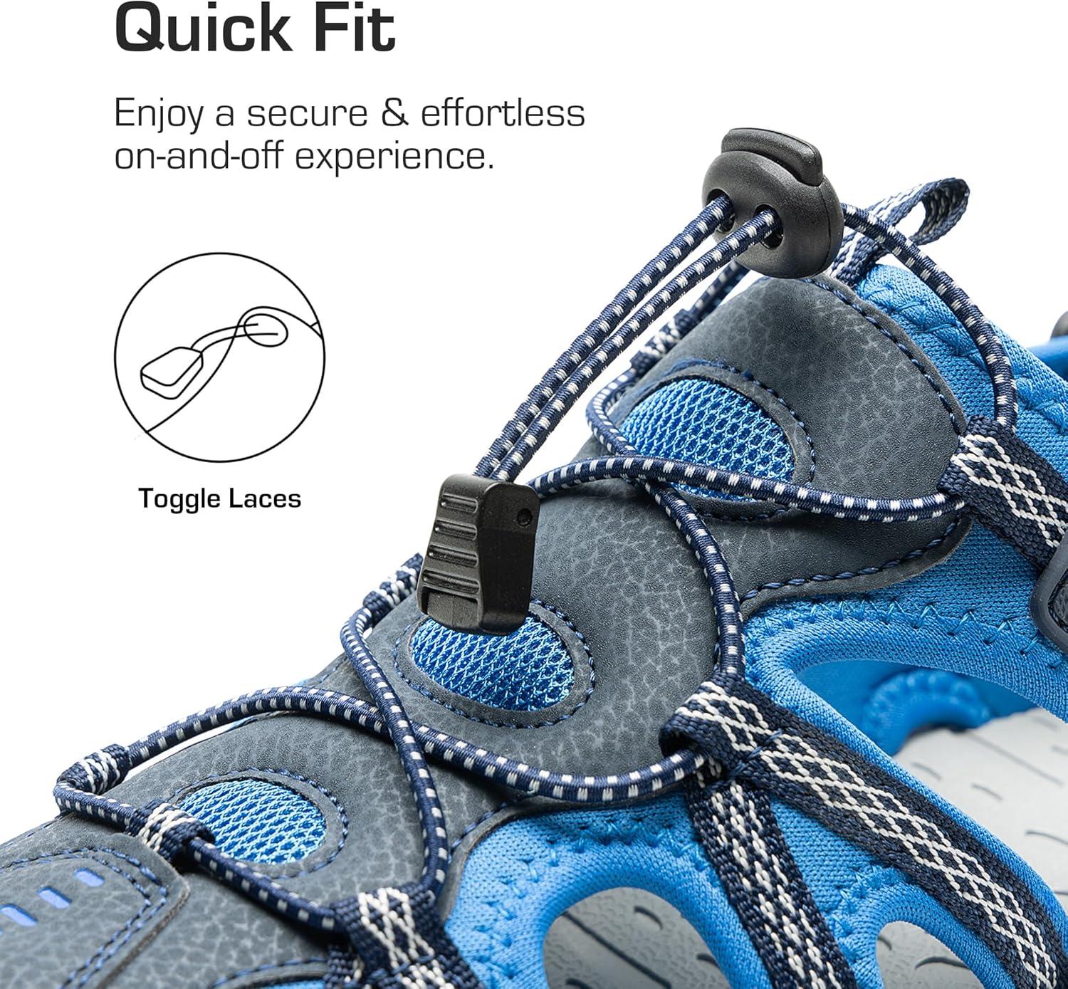 imageDREAM PAIRS Mens Sandals Hiking Water Sport Athletic Beach Outdoor Comfortable Casual Closed Toe Summer Sandal ShoesNavy