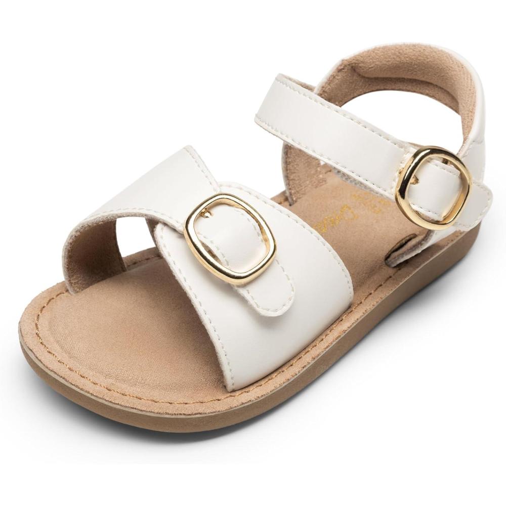 imageDREAM PAIRS Girls Sandals Fashion Sandal with Adjustable Straps OpenToe Comfortable Summer Shoes for Toddler Little KidWhite