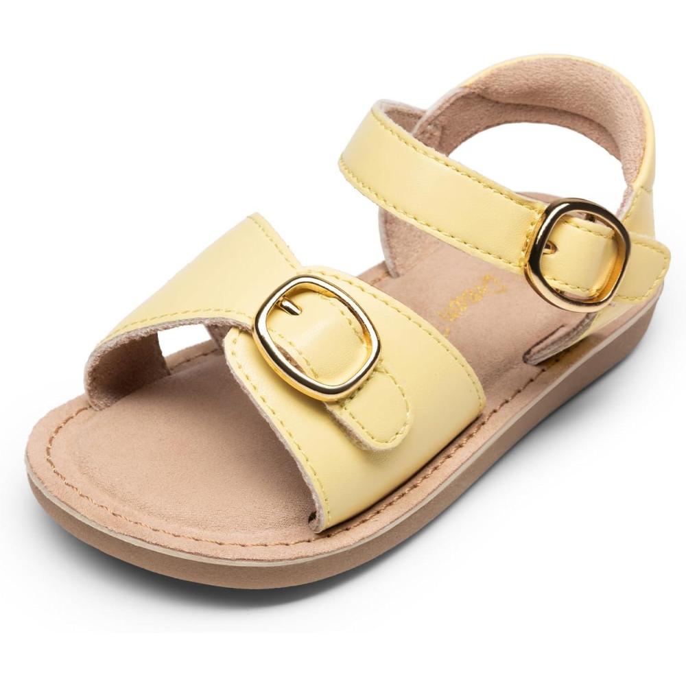 imageDREAM PAIRS Girls Sandals Fashion Sandal with Adjustable Straps OpenToe Comfortable Summer Shoes for Toddler Little KidYellow