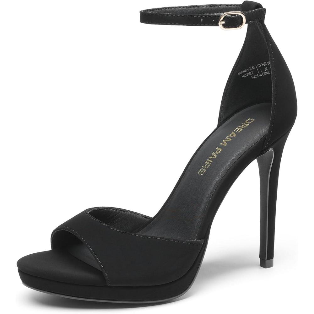 imageDREAM PAIRS Womens Heels High Stilettos Ankle Strap Sexy Comfort Dress Shoes Wedding Bridal Pumps SandalsBlacknubuck