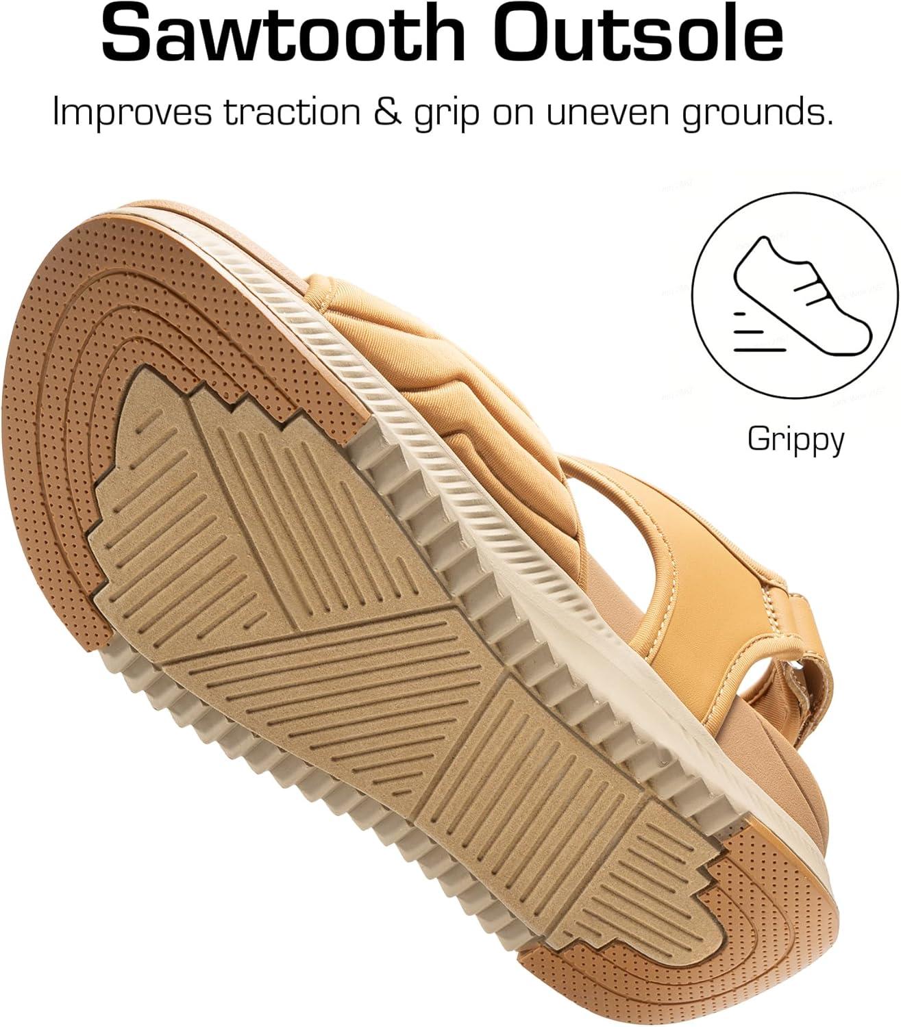 imageDREAM PAIRS Womens Hiking Sandals Arch Support Platform Orthopedic Sandals Comfortable Open Toe Walking Summer Shoes Lightweight Outdoor Athletic Sport Water SandalsBrown