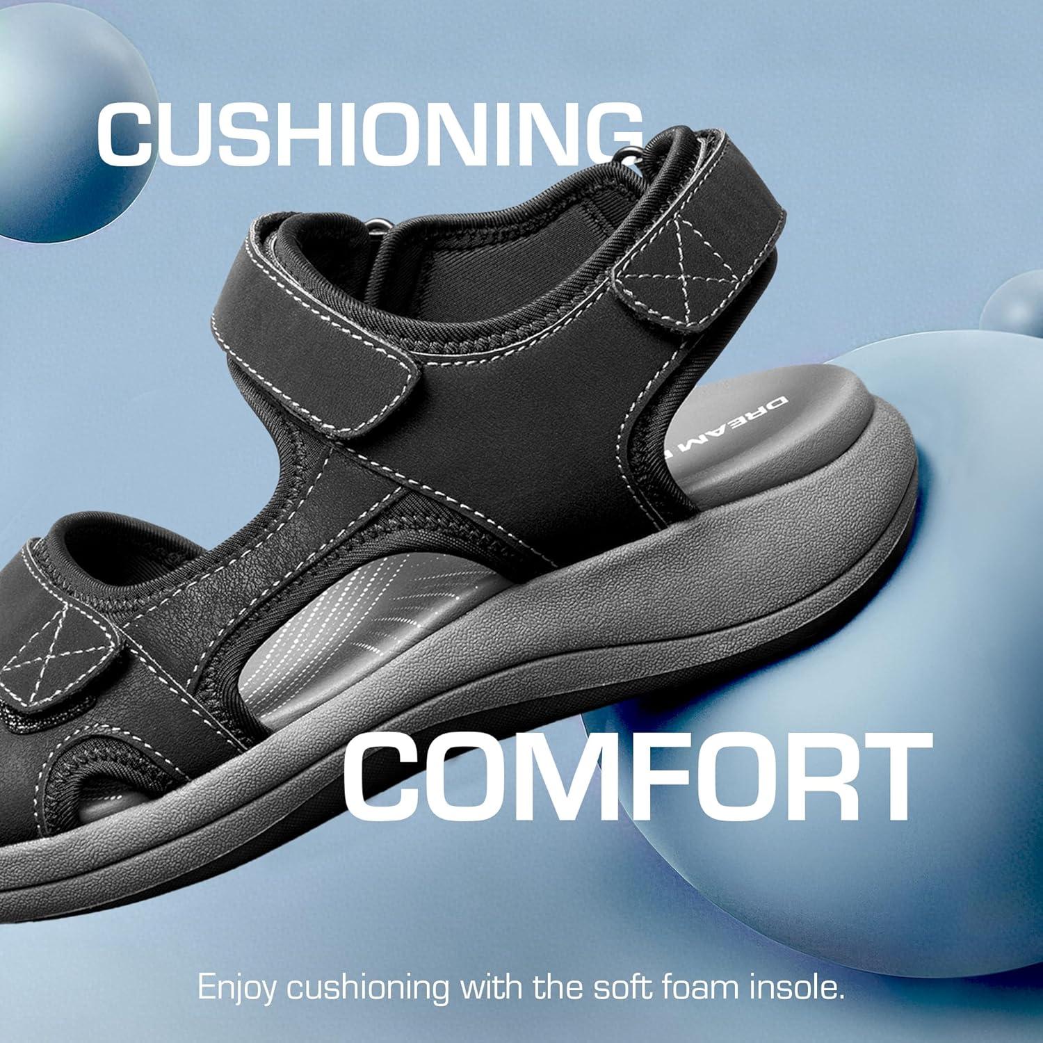 imageDREAM PAIRS Womens Sandals Open Toe Lightweight Summer Shoes Walking Casual OutdoorBlack