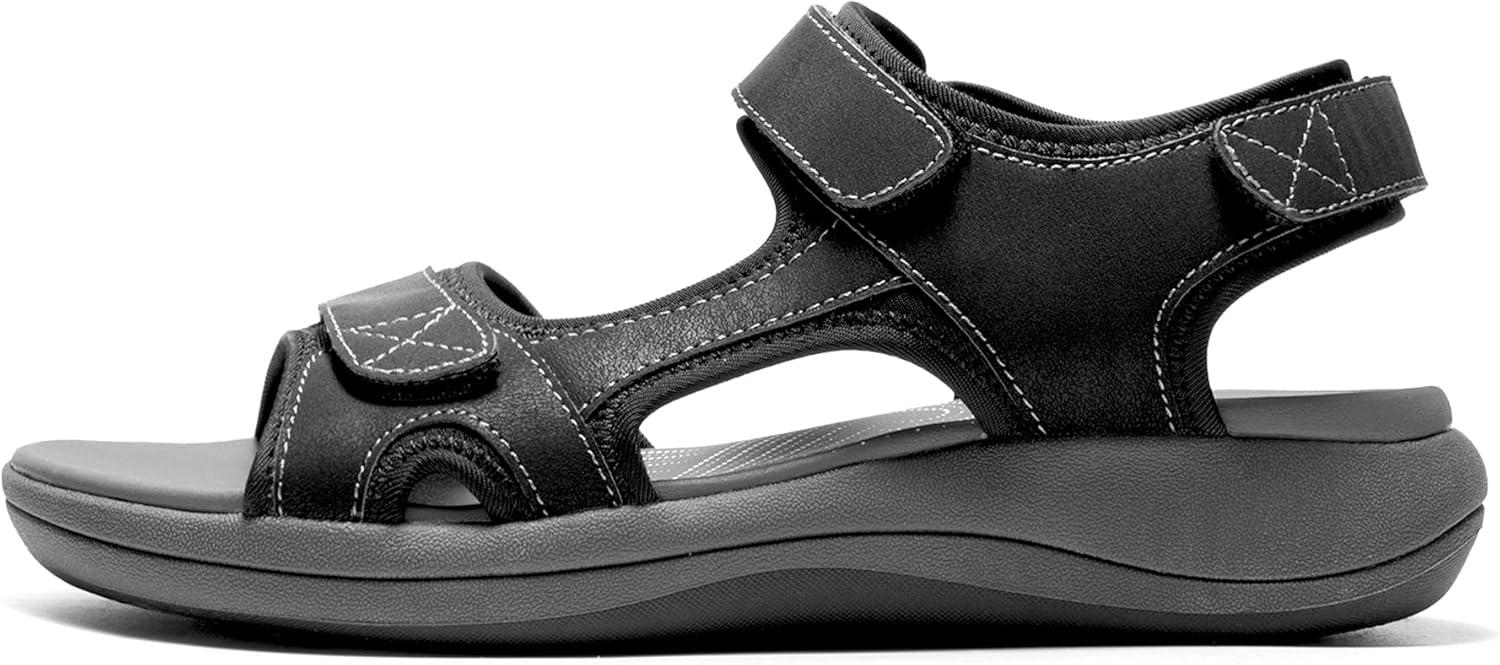 imageDREAM PAIRS Womens Sandals Open Toe Lightweight Summer Shoes Walking Casual OutdoorBlack