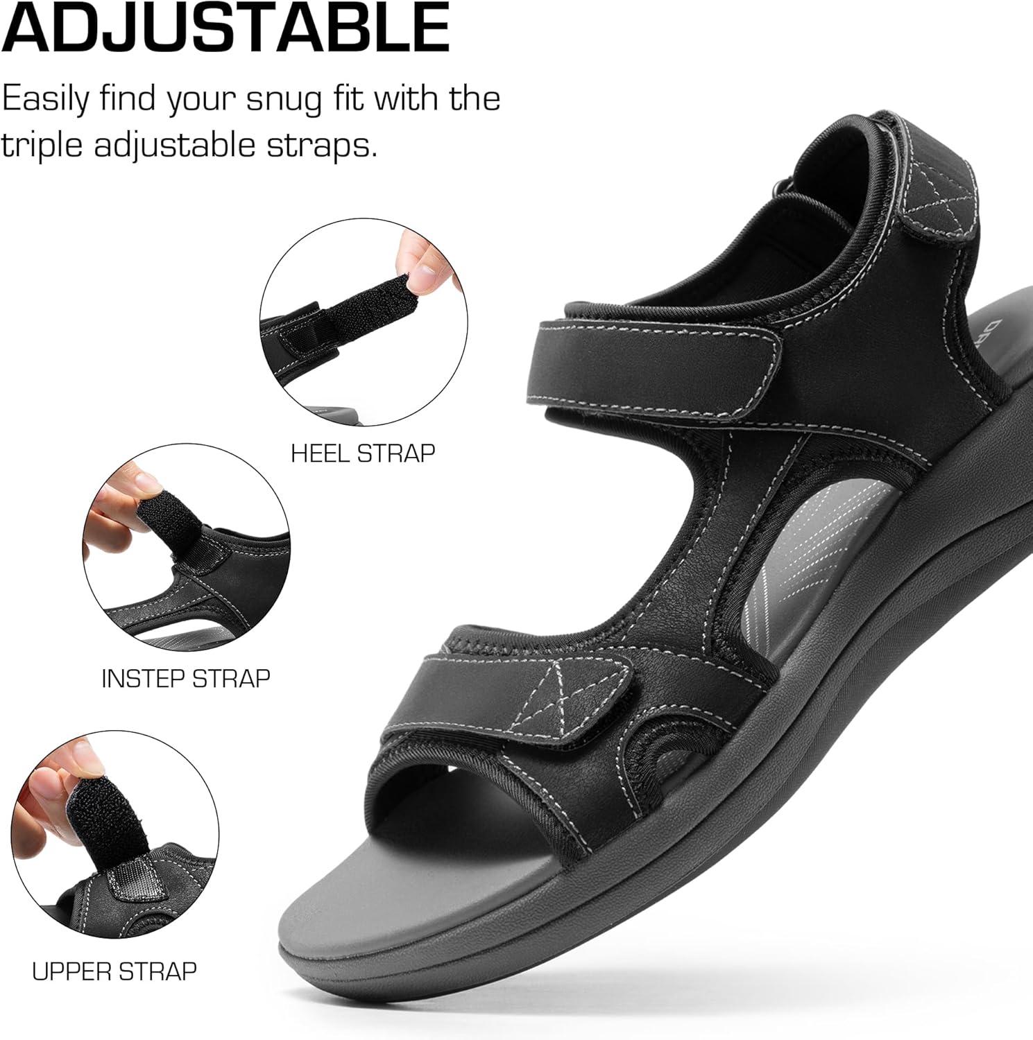 imageDREAM PAIRS Womens Sandals Open Toe Lightweight Summer Shoes Walking Casual OutdoorBlack