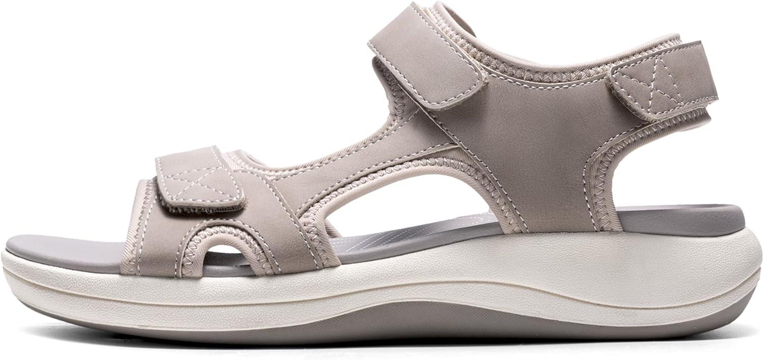 imageDREAM PAIRS Womens Sandals Open Toe Lightweight Summer Shoes Walking Casual OutdoorGrey