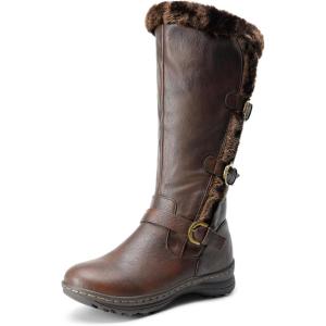DREAM PAIRS Women’s Knee High Boots Thick Faux Fur Lined Winter Snow Warm Boots with Zipper(Brown)
