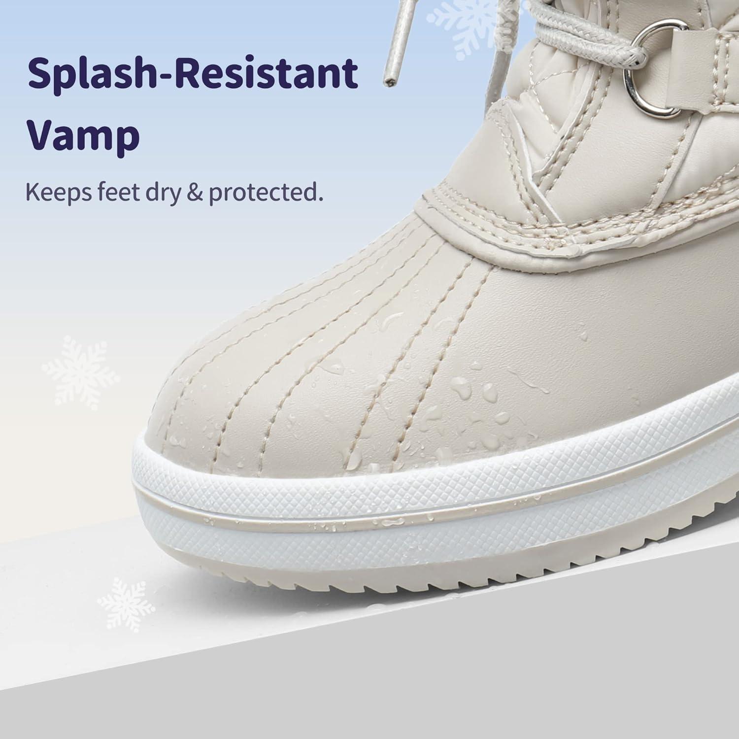 imageDREAM PAIRS Cozy Kids Snow Boots Warm amp WaterResistant Winter Boots with Faux Fur for AllDay Play NonSlip Mid Calf BootsOffwhite