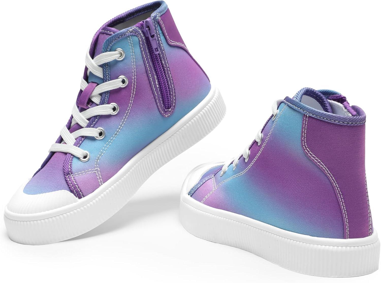 imageDREAM PAIRS Kids Sneakers Little Boys Girls High Top Canvas Shoes LilLegends CourtStar Casual Walking ShoesPurpleBlue