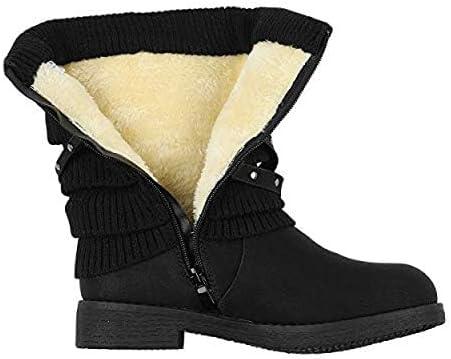 imageDREAM PAIRS Womens Mid Calf Fashion Winter Snow BootsBlack