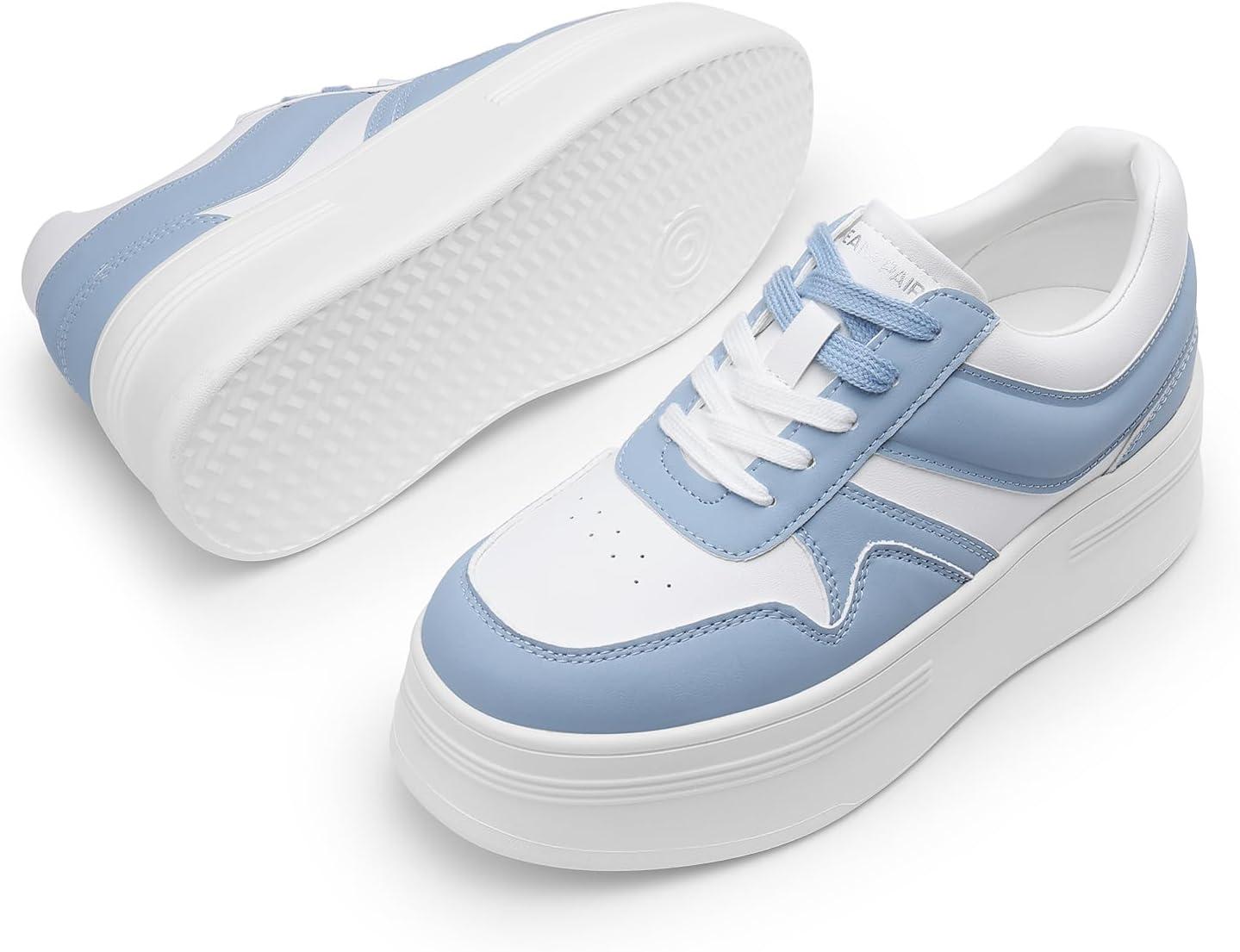 imageDREAM PAIRS Womens Platform Casual SneakersWhiteBlue