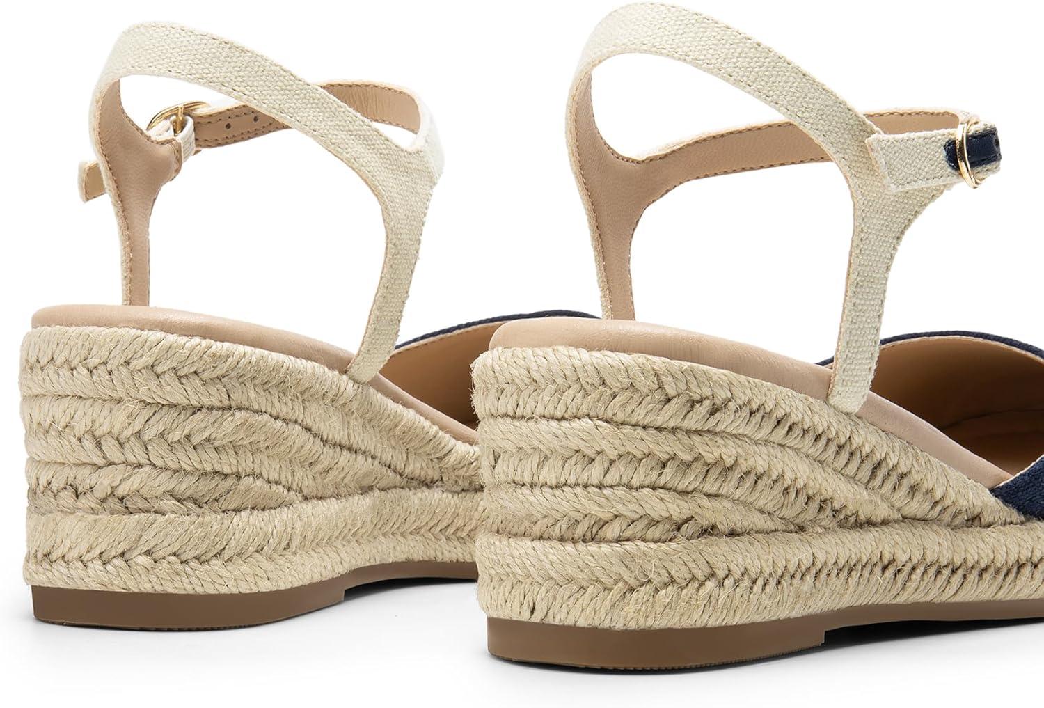 imageDREAM PAIRS Womens Wedge Sandals Closed Toe Espadrilles Platform Wedge Heels with Adjustable Ankle Straps and Comfortable Cushion InsolesNavy