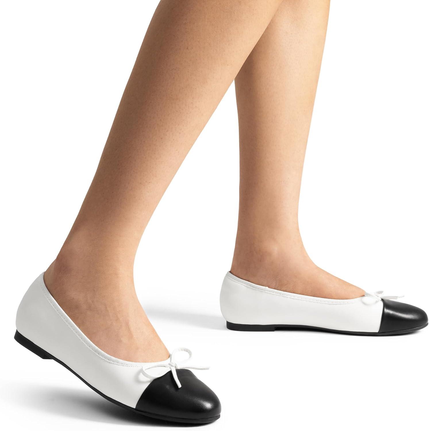 imageDream Pairs Womens Flats Round Toe Ballet Flats Comfortable Slipon Dressy Business Casual Work Office Ballerina Flat Dress ShoesWhitepu