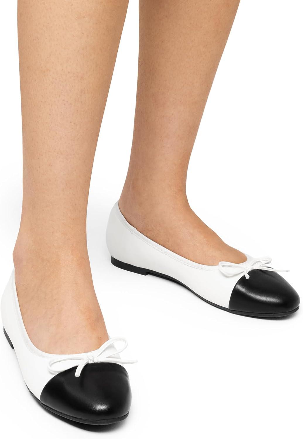 imageDream Pairs Womens Flats Round Toe Ballet Flats Comfortable Slipon Dressy Business Casual Work Office Ballerina Flat Dress ShoesWhitepu