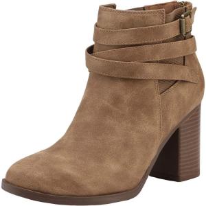 DREAM PAIRS Women’s Chunky High Heel Ankle Boots Close Toe Fall Heeled Booties Shoes(Tan)