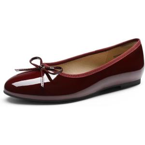 Dream Pairs Women’s Flats, Round Toe Ballet Flats, Comfortable Slip-on Dressy Business Casual Work Office Ballerina Flat Dress Shoes(Burgundy)