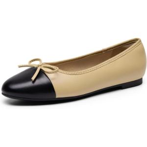 Dream Pairs Women’s Flats, Round Toe Ballet Flats, Comfortable Slip-on Dressy Business Casual Work Office Ballerina Flat Dress Shoes(Nude-pu)