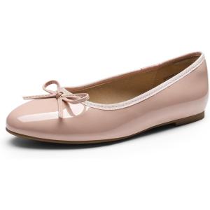 Dream Pairs Women’s Flats, Round Toe Ballet Flats, Comfortable Slip-on Dressy Business Casual Work Office Ballerina Flat Dress Shoes(Pink)