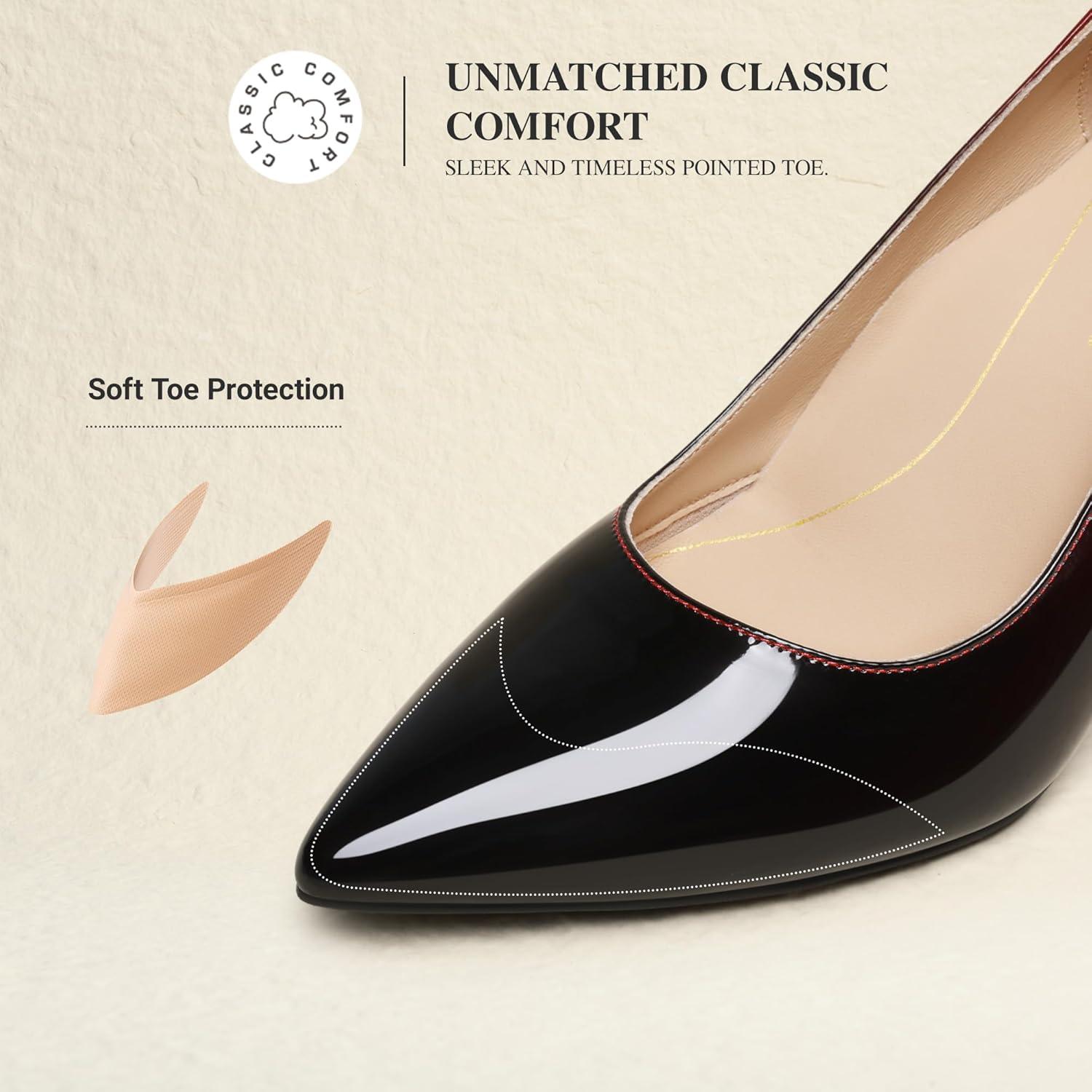 imageDREAM PAIRS Womens High Heels Pump Closed Pointed Toe Slip On Stiletto Dress Shoes Fashion Wedding Bridal Work Office Comfortable Pumps ShoesBlackRed