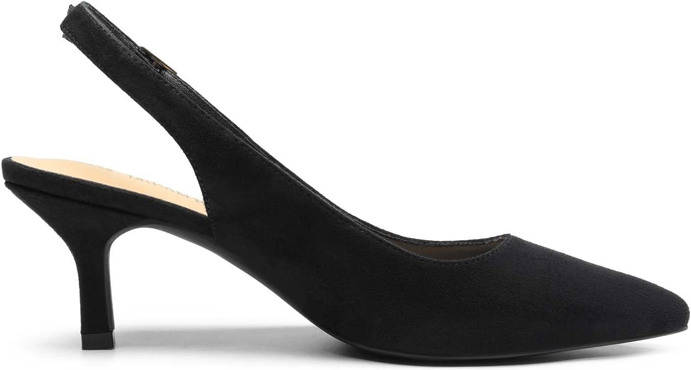 imageDREAM PAIRS Womens Kitten Heels Slingback Closed Pointed Toe Low Pumps Shoes Women Party Wedding Sexy Casual Dress ShoesBlacksuede1