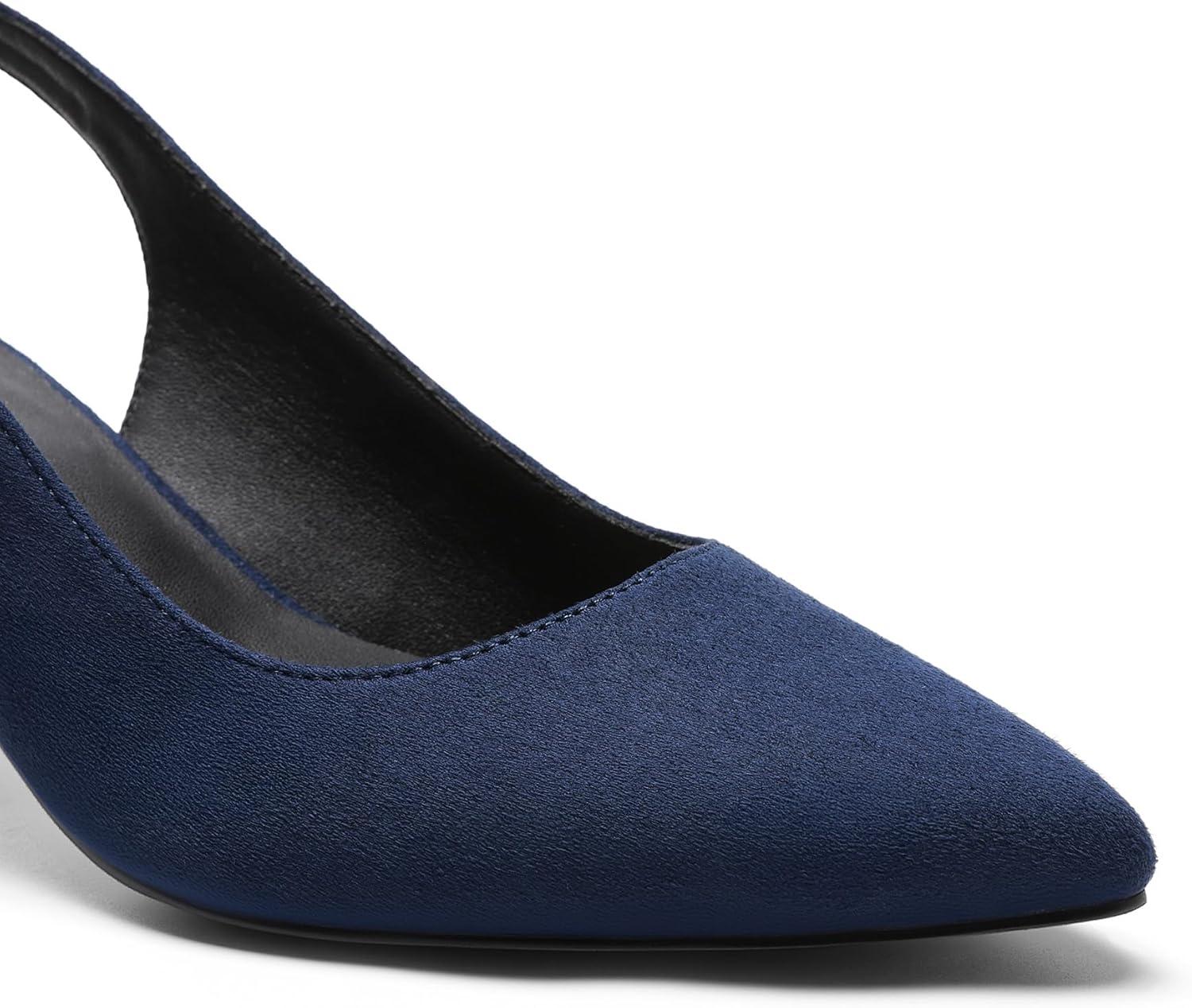 imageDREAM PAIRS Womens Kitten Heels Slingback Closed Pointed Toe Low Pumps Shoes Women Party Wedding Sexy Casual Dress ShoesNavysuede1