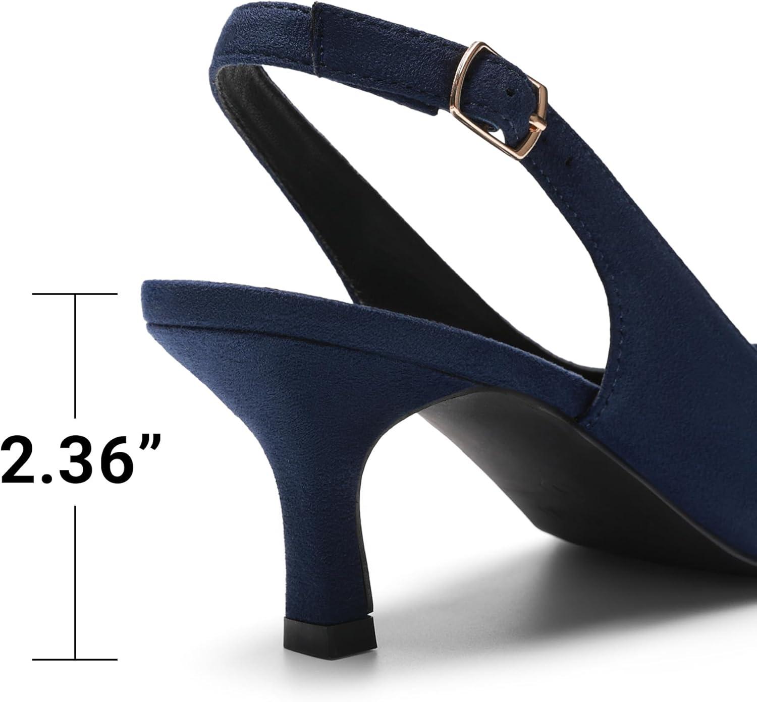 imageDREAM PAIRS Womens Kitten Heels Slingback Closed Pointed Toe Low Pumps Shoes Women Party Wedding Sexy Casual Dress ShoesNavysuede1