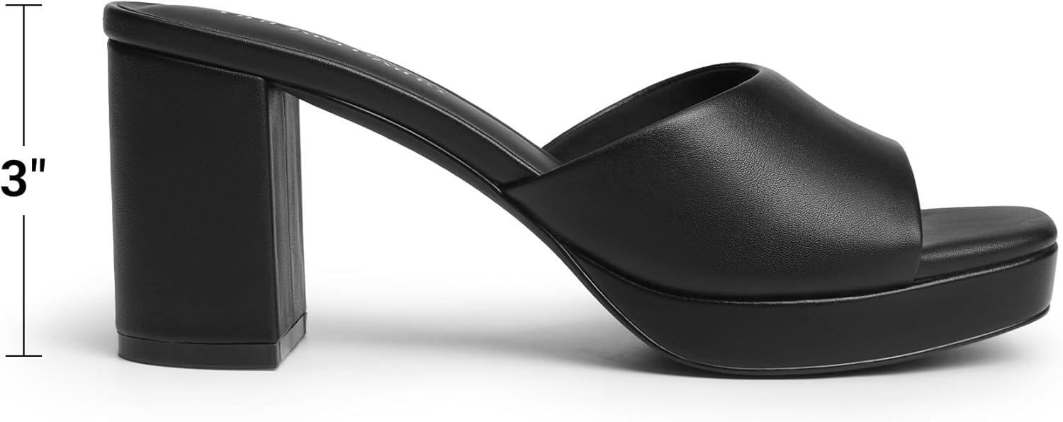imageDREAM PAIRS Womens Platform Block Heel Mule Sandals Square Toe Ankle Strap Slip On Comfortable Heeled Sandals for Party Wedding ShoesBlack