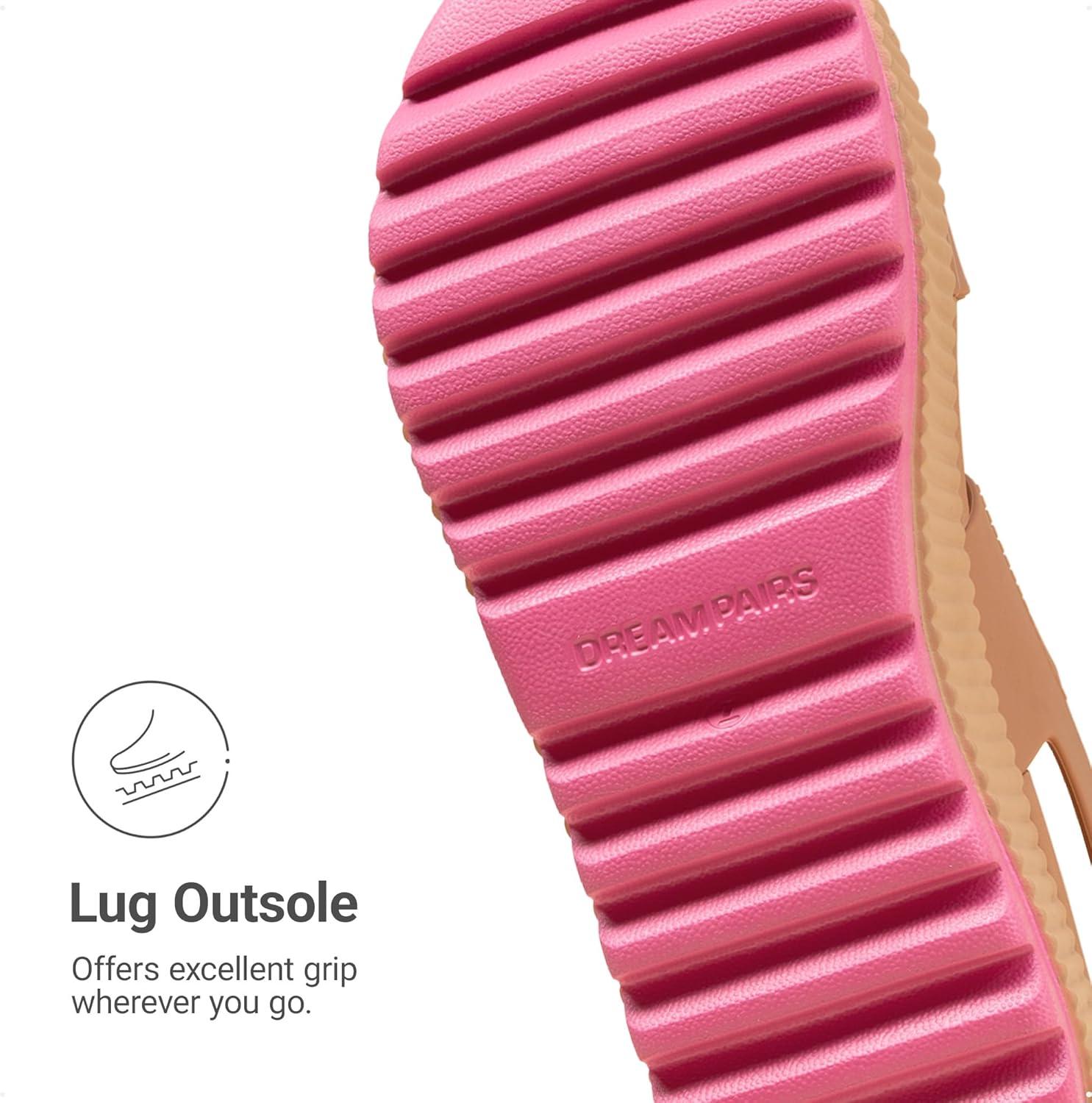 imageDREAM PAIRS Womens Platform Water Sandals Adjustable Lightweight Waterproof Summer Beach Wedge Chunky SandalsCamel
