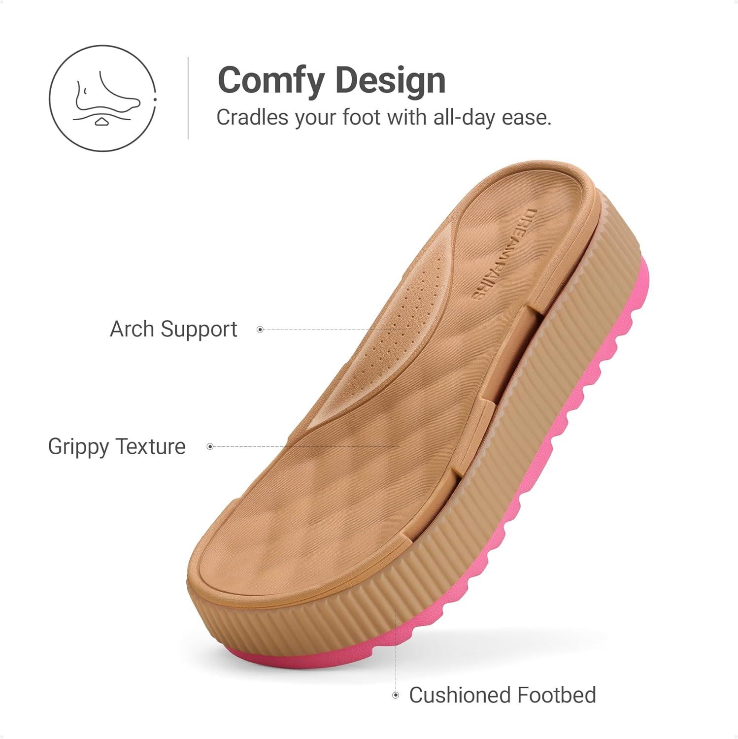imageDREAM PAIRS Womens Platform Water Sandals Adjustable Lightweight Waterproof Summer Beach Wedge Chunky SandalsCamel