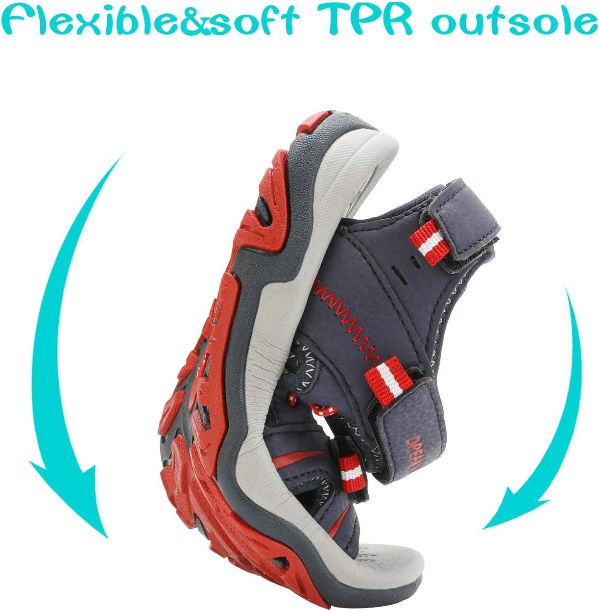 imageDREAM PAIRS Boys Girls Sandals Kids Athletic Summer Sports Water Shoes for ToddlerLittle KidBig KidNavyRed
