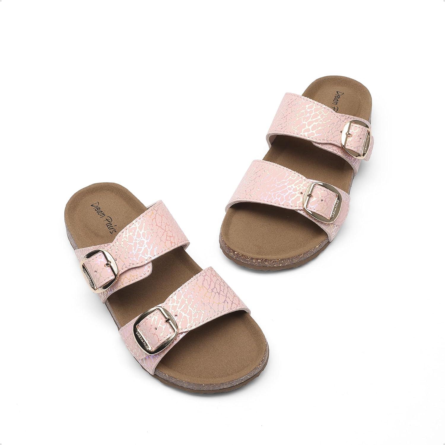 imageDREAM PAIRS Girls Boys Slides For Kids NonSlip with Adjustable Straps for Indoor amp Outdoor Toddler Little KidBig KidPink