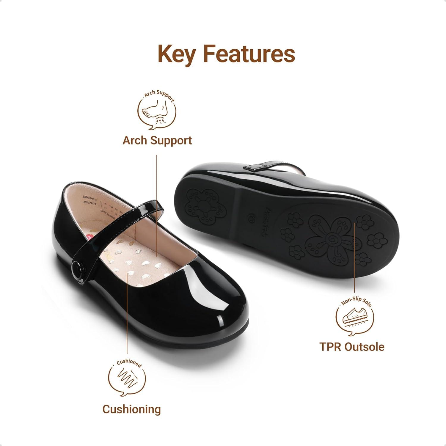 imageDREAM PAIRS Toddler Little Girls Mary Jane Dress Shoes Wedding Ballet Flats Round Toe Flower Girl ShoesBlack