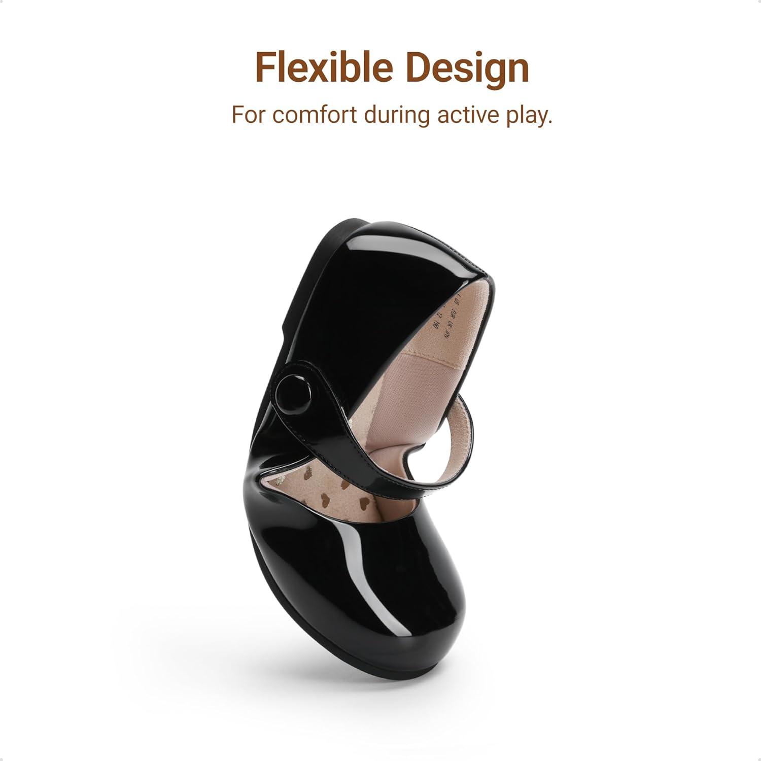 imageDREAM PAIRS Toddler Little Girls Mary Jane Dress Shoes Wedding Ballet Flats Round Toe Flower Girl ShoesBlack
